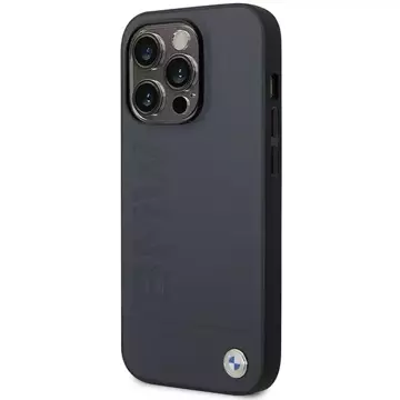 BMW BMHMP14LSLLNA Handyhülle für Apple iPhone 14 Pro 6.1" navy/navy Hardcase Leder Hot Stamp MagSafe