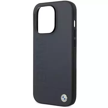 BMW BMHMP14LSLLNA Handyhülle für Apple iPhone 14 Pro 6.1" navy/navy Hardcase Leder Hot Stamp MagSafe