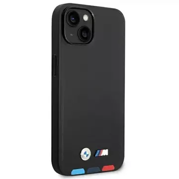 BMW BMHMP14M22PTDK Handyhülle für Apple iPhone 14 Plus 6.7" schwarz/schwarz Leder Stamp Tricolor Magsafe