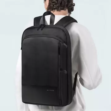 Bange Wasserdichter Rucksack, Laptoptasche, 17 Zoll, Reise, erweiterbar, 49 x 33 x 6 cm, für Arbeit, Schule, Flugzeug, Herren, Damen, Schwarz