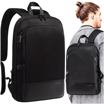 Bange Wasserdichter Rucksack, Laptoptasche, 17 Zoll, Reise, erweiterbar, 49 x 33 x 6 cm, für Arbeit, Schule, Flugzeug, Herren, Damen, Schwarz