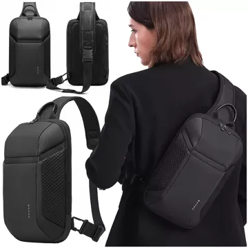 Bange Wasserdichter Rucksack, einzelne Schulter, Tablet-Tasche, 11 Zoll, Reisezubehör, 36 x 20,5 x 10,5 cm, für Arbeit, Schule, Flugzeug, Herren, Damen, Schwarz