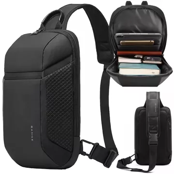 Bange Wasserdichter Rucksack, einzelne Schulter, Tablet-Tasche, 11 Zoll, Reisezubehör, 36 x 20,5 x 10,5 cm, für Arbeit, Schule, Flugzeug, Herren, Damen, Schwarz