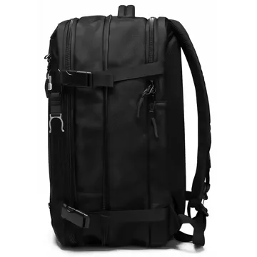 Bange Wasserdichter Rucksack für 15,6-Zoll-Laptop, Stadtreisender, erweiterbar auf 55 x 35 x 21–27 cm, für Flugzeug, Herren, Damen, Vorhängeschloss, Kompass, Flaschenclip, Schwarz