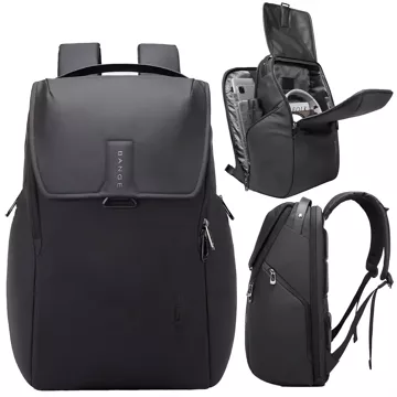 Bange wasserdichter Rucksack, Laptoptasche, 15,6 Zoll, Stadtreisender, 46 x 30 x 19 cm, für Arbeit, Schule, Flugzeug, Herren, Damen, Schwarz