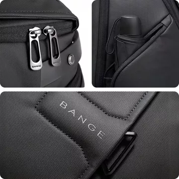 Bange wasserdichter Rucksack, Laptoptasche, 15,6 Zoll, Stadtreisender, 46 x 30 x 19 cm, für Arbeit, Schule, Flugzeug, Herren, Damen, Schwarz