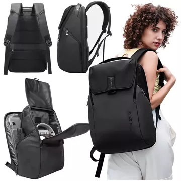 Bange wasserdichter Rucksack, Laptoptasche, 15,6 Zoll, Stadtreisender, 46 x 30 x 19 cm, für Arbeit, Schule, Flugzeug, Herren, Damen, Schwarz