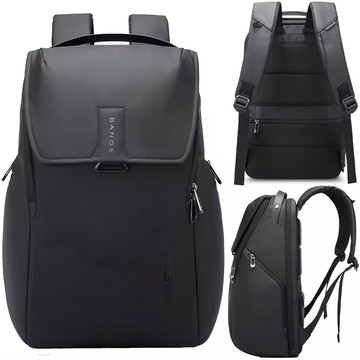 Bange wasserdichter Rucksack, Laptoptasche, 15,6 Zoll, Stadtreisender, 46 x 30 x 19 cm, für Arbeit, Schule, Flugzeug, Herren, Damen, Schwarz