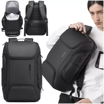 Bange wasserdichter Rucksack, Laptoptasche, 15,6 Zoll, Stadtreisender, 47 x 30 x 15 cm, für Arbeit, Schule, Flugzeug, Herren, Damen, mit USB-Anschluss, Schwarz