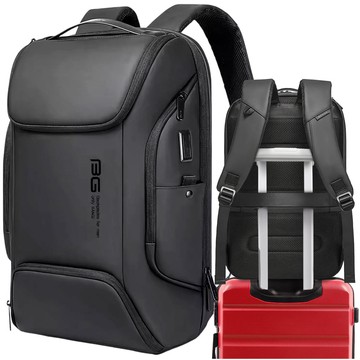 Bange wasserdichter Rucksack, Laptoptasche, 15,6 Zoll, Stadtreisender, 47 x 30 x 15 cm, für Arbeit, Schule, Flugzeug, Herren, Damen, mit USB-Anschluss, Schwarz