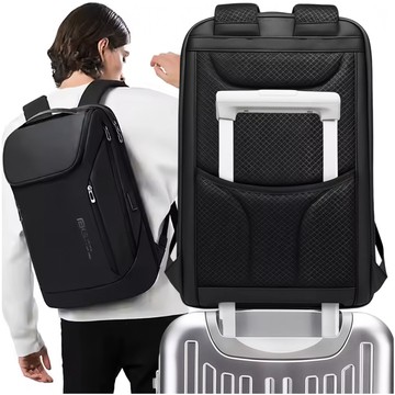 Bange wasserdichter Rucksack, Laptoptasche, 15,6 Zoll, Stadtreisender, 48 x 31 x 16 cm, für Arbeit, Schule, Flugzeug, Herren, Damen, mit USB-Anschluss, Schwarz