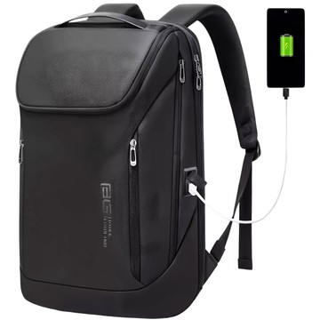 Bange wasserdichter Rucksack, Laptoptasche, 15,6 Zoll, Stadtreisender, 48 x 31 x 16 cm, für Arbeit, Schule, Flugzeug, Herren, Damen, mit USB-Anschluss, Schwarz