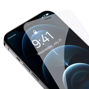 Baseus 2x Tempered Glass für iPhone 12 Pro / iPhone 12 mit Abdeckung für Lautsprecherpositionierer (SGBL060702) (case friendly)