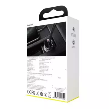 Baseus Autoladegerät mit Display, 2x USB, 4.8A, 24W (Silber)