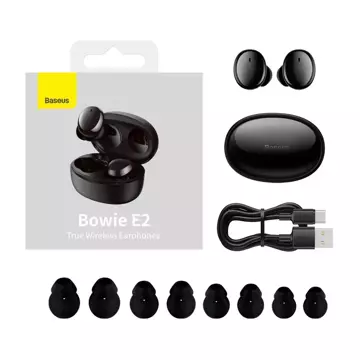 Baseus Bowie E2 TWS Bluetooth 5.2 Kabellose Kopfhörer Wasserdicht IP55 Schwarz (NGTW090001)