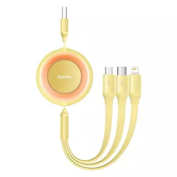 Baseus Bright Mirror 2 3in1 USB Kabel, Micro USB / Lightning / USB-C, flach, 3.5A, 1.1m (gelb)