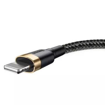 Baseus Cafule Cable strapazierfähiges Nylonkabel USB / Lightning QC3.0 2.4A 1M schwarz-gold (CALKLF-BV1)