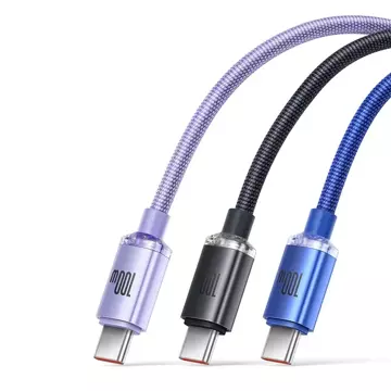 Baseus Crystal Shine Series Kabel USB-Kabel für schnelles Aufladen und Datenübertragung USB Typ A - USB Typ C 100 W 1,2 m blau (CAJY000403)