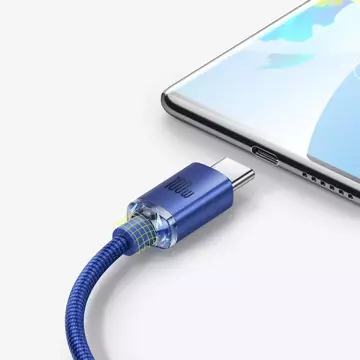 Baseus Crystal Shine Series Kabel USB-Kabel für schnelles Aufladen und Datenübertragung USB Typ A - USB Typ C 100 W 1,2 m blau (CAJY000403)