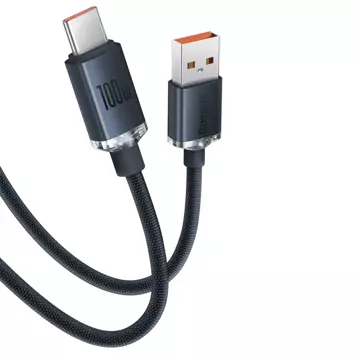 Baseus Crystal Shine Series Kabel USB-Kabel für schnelles Aufladen und Datenübertragung USB Typ A - USB Typ C 100W 1,2m schwarz (CAJY000401)