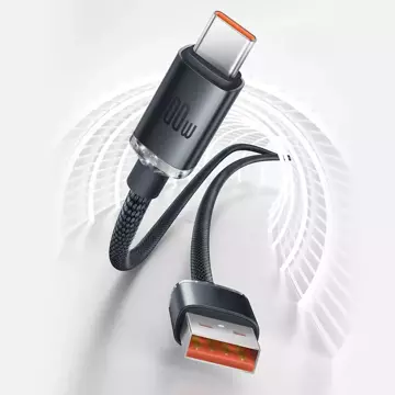 Baseus Crystal Shine Series Kabel USB-Kabel für schnelles Aufladen und Datenübertragung USB Typ A - USB Typ C 100W 1,2m schwarz (CAJY000401)