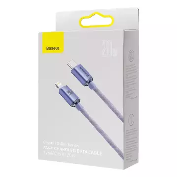 Baseus Crystal Shine Series Kabel USB-Kabel für schnelles Aufladen und Datenübertragung USB Typ C - Lightning 20W 1,2m Lila (CAJY000205)