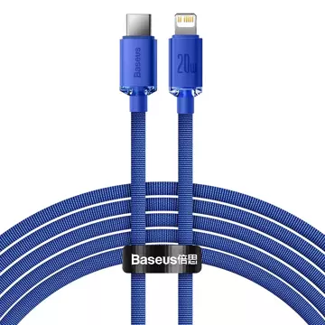 Baseus Crystal Shine Series Kabel USB-Kabel für schnelles Aufladen und Datenübertragung USB Typ C - Lightning 20W 2m blau (CAJY000303)