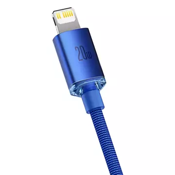 Baseus Crystal Shine Series Kabel USB-Kabel für schnelles Aufladen und Datenübertragung USB Typ C - Lightning 20W 2m blau (CAJY000303)