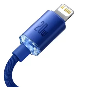 Baseus Crystal Shine Series Kabel USB-Kabel für schnelles Aufladen und Datenübertragung USB Typ C - Lightning 20W 2m blau (CAJY000303)