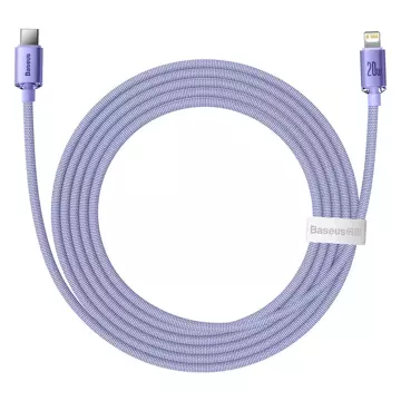 Baseus Crystal Shine Series Kabel USB-Kabel für schnelles Aufladen und Datenübertragung USB Typ C - Lightning 20W 2m lila (CAJY000305)