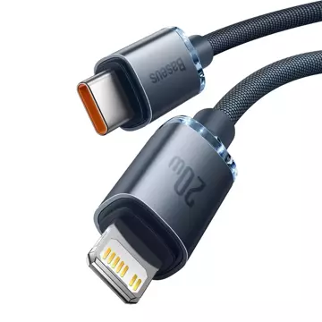 Baseus Crystal Shine Series Kabel USB-Kabel für schnelles Aufladen und Datenübertragung USB Typ C - Lightning 20W 2m schwarz (CAJY000301)