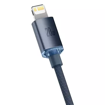 Baseus Crystal Shine Series Kabel USB-Kabel für schnelles Aufladen und Datenübertragung USB Typ C - Lightning 20W 2m schwarz (CAJY000301)