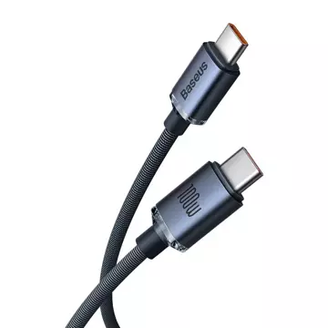 Baseus Crystal Shine Series Kabel USB-Kabel für schnelles Aufladen und Datenübertragung USB Typ C - USB Typ C 100W 1,2m schwarz (CAJY000601)