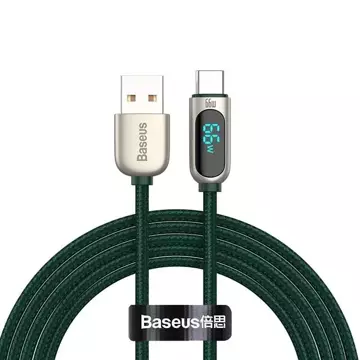 Baseus Display USB-zu-USB-C-Kabel, 66 W, 1 m (grün)