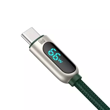 Baseus Display USB-zu-USB-C-Kabel, 66 W, 1 m (grün)