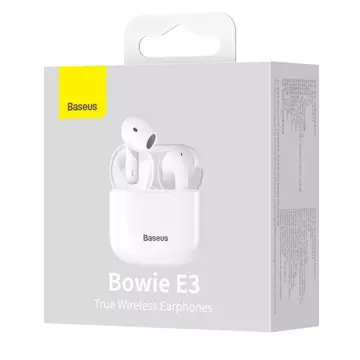 Baseus E3 Wireless Bluetooth 5.0 TWS Kopfhörer In-Ear Wasserdicht IP64 Weiß (NGTW080002)