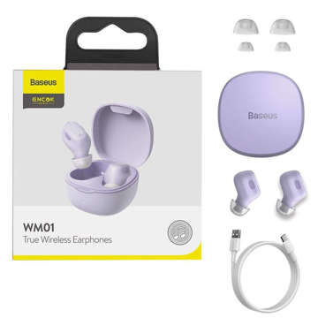 Baseus Encok WM01 TWS kabellose Kopfhörer Violett