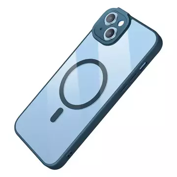 Baseus Frame Protection Set Transparente Magnethülle und gehärtetes Glas für iPhone 14 Plus (Blau)