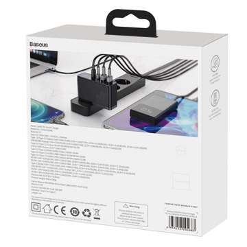 Baseus GaN2 Pro Wandladegerät, 2x USB, 2x USB-C, 100W, EU (schwarz)