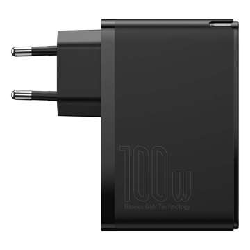 Baseus GaN2 Pro Wandladegerät, 2x USB, 2x USB-C, 100W, EU (schwarz)