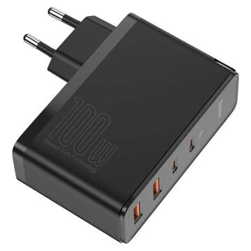 Baseus GaN2 Pro Wandladegerät, 2x USB, 2x USB-C, 100W, EU (schwarz)