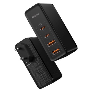 Baseus GaN2 Pro Wandladegerät, 2x USB, 2x USB-C, 100W, EU (schwarz)