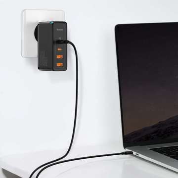 Baseus GaN2 Pro Wandladegerät, 2x USB, 2x USB-C, 100W, EU (schwarz)