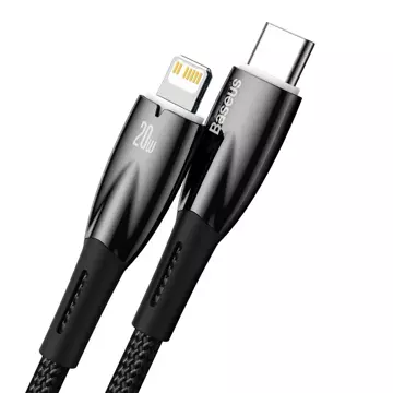 Baseus Glimmer Series Schnellladekabel USB-C - Lightning 480Mb/s PD 20W 1m schwarz