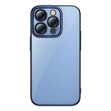 Baseus Glitter Schutzhülle Set Clear Case und Tempered Glass für iPhone 14 Pro (Blau)