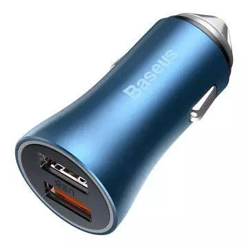 Baseus Golden Contactor Pro Fast Car Charger 2x USB 40W Quick Charge SCP FCP AFC Blau (CCJD-A03)