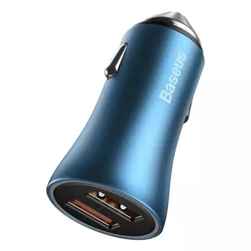 Baseus Golden Contactor Pro Fast Car Charger 2x USB 40W Quick Charge SCP FCP AFC Blau (CCJD-A03)