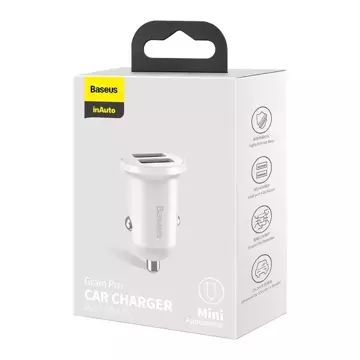 Baseus Grain Pro Autoladegerät 2x USB 4,8 A weiß (CCALLP-02)