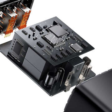 Baseus Kompaktes Schnellladegerät 2xUSB USB-C PD QC 3.0 3A 30W Schwarz