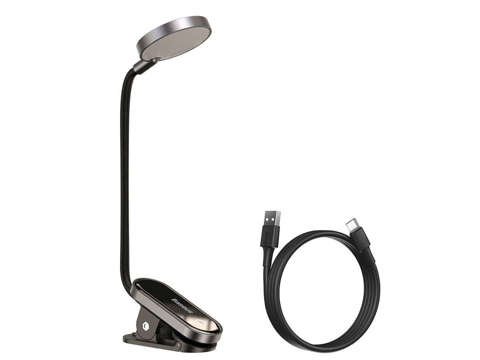 Baseus LED-Nachttischlampe, kabellos mit Clip, grau